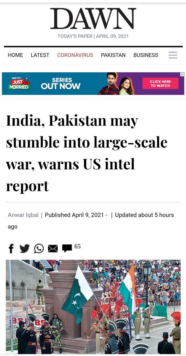 میں بھی تو قوم کو یہی سمجھانے کی کوشش کر رہا ہوں۔۔۔۔ اور ہمارے بقراط یہ کہہ کر رد کر دیتے ہیں کہ اب بھارت سے کوئی جنگ نہیں ہو سکتی۔۔۔ تمام سمجھدار لوگ دیکھ رہے ہیں کہ جنگ بہت نزدیک ہے۔۔۔۔
