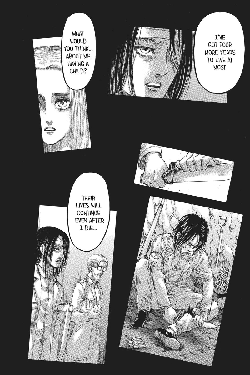 The fact Eren had been pushing his friends away on purpose was something I was saying for a while, and when you think about it the only way that makes sense is if he knew he would die, otherwise he wouldn't make preparations for them to forget him and move on.