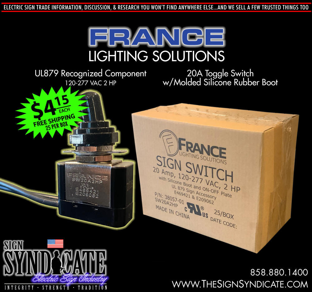 TheSignSyn's tweet image. We’re having a Toggle Switch Special. 25 Switches for $103.75 FREE SHIPPING (Continental US Only) ...that’s only $4.15 each! Call in your order (858) 880-1400 or email orders@thesignsyndicate.com