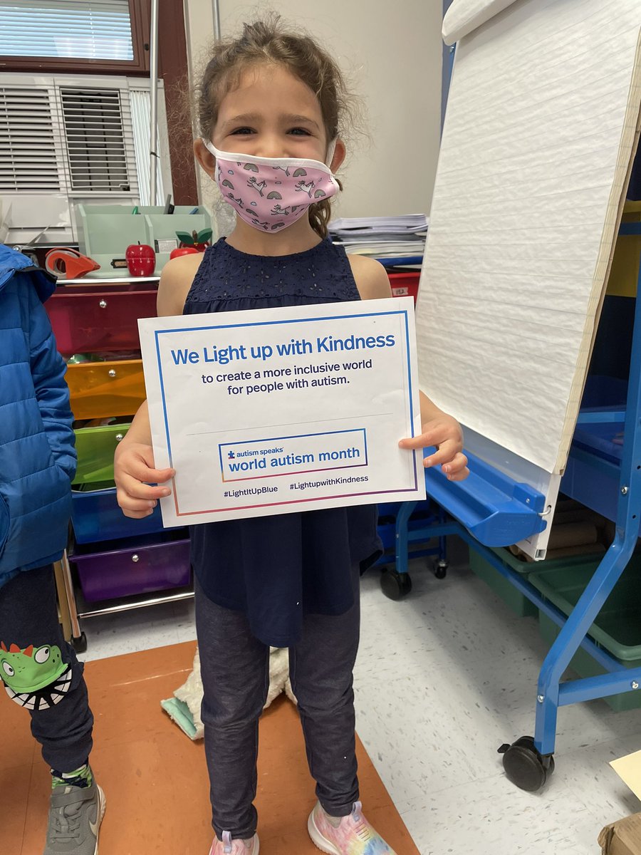 klaifskinders's tweet photo. My class was so excited to “light it up blue” today in honor of Autism Awareness Month! “We’re all different in our own ways!” - anonymous kindergartener 💙 #Kindergarten #WPCwildcatstrong https://t.co/rEAmVZqKX2