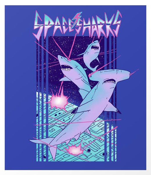 EvilTalkingHam's tweet photo. You’re gonna need a bigger space boat! #SciFi #shark #illustration by #hillarywhite. Spotted at https://t.co/eke0zTwEdy #society6 https://t.co/WnrBoTLu4t