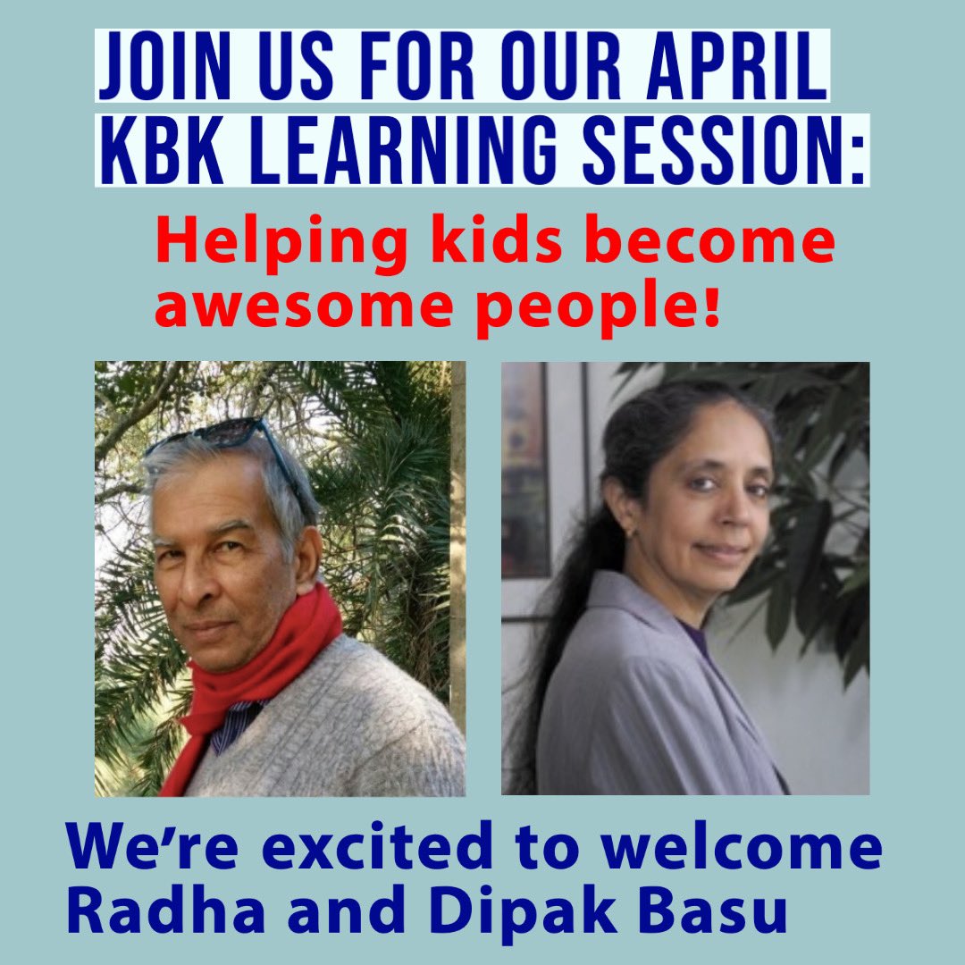 KidsBackingKids's tweet image. Join our April Learning Session on 4/27 at 7 pm with Radha and Dipak Basu for the opportunity to learn about their amazing nonprofit work and careers! Sign up on our website!! #kidsbackingkids