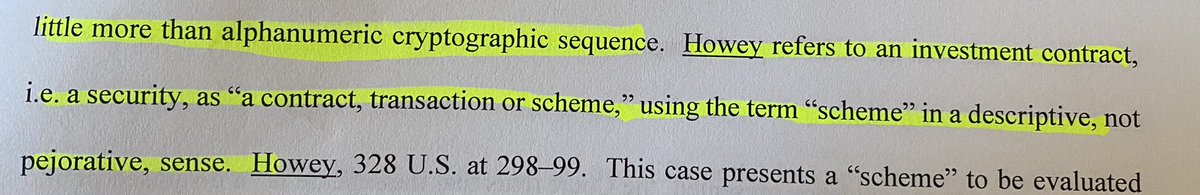 would be like comparing s to  and . Let’s review excerpts from the  #Telegram case which the SEC loves to compare against  @Ripple. “the security in this case is not simply the  #Gram, which is little more than alphanumeric cryptographic sequence.”That seems pretty clear