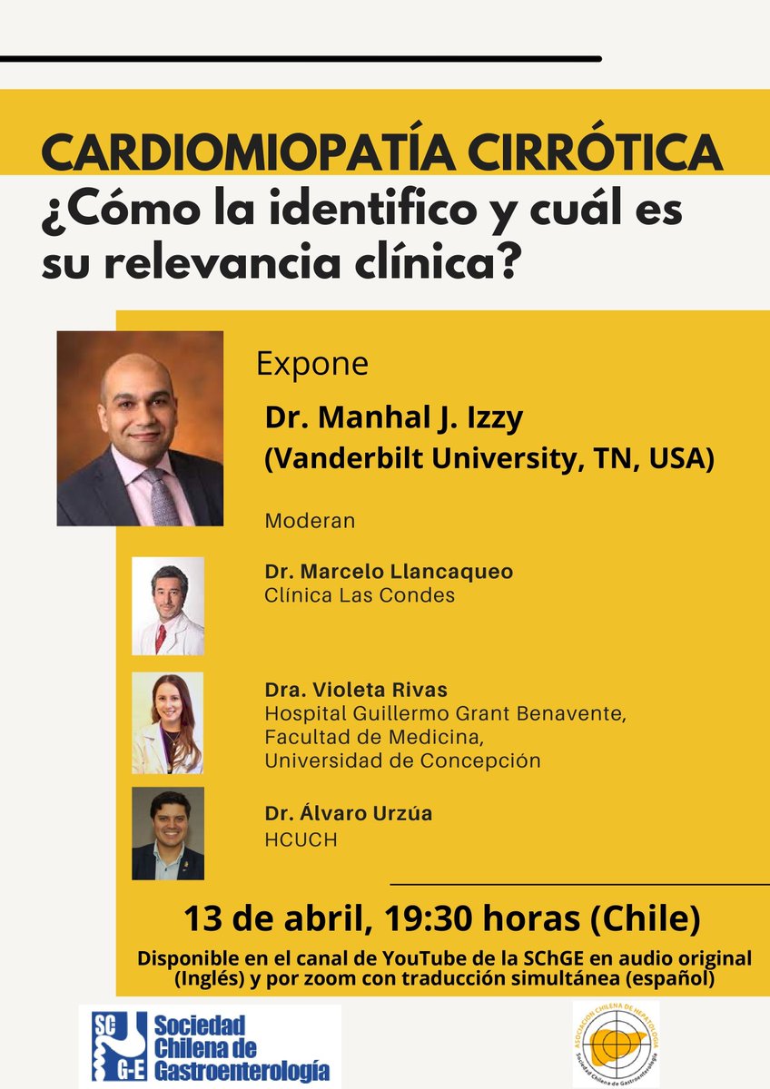 Juan Pablo (JP) Arab, MD (@juanpabloarab) on Twitter photo Dr. Izzy <a href="/manhalizzy/">Manhal Izzy</a> will be presenting about #Cirrhrotic Cardiomyopathy for <a href="/ACHHEPChile/">Asociación Chilena de Hepatología</a>, next Tuesday 19.30h Chilean Time. At <a href="/schgastro/">Soc. Chilena de Gastroenterología</a> YouTube Channel in English and Zoom in Spanish. Don't miss it! <a href="/AASLDtweets/">AASLD</a> <a href="/alehlatam/">ALEH</a> <a href="/APASLnews/">APASL News</a> <a href="/_ILTS_/">ILTS</a> Dr. Izzy <a href="/manhalizzy/">Manhal Izzy</a> will be presenting about #Cirrhrotic Cardiomyopathy for <a href="/ACHHEPChile/">Asociación Chilena de Hepatología</a>, next Tuesday 19.30h Chilean Time. At <a href="/schgastro/">Soc. Chilena de Gastroenterología</a> YouTube Channel in English and Zoom in Spanish. Don't miss it! <a href="/AASLDtweets/">AASLD</a> <a href="/alehlatam/">ALEH</a> <a href="/APASLnews/">APASL News</a> <a href="/_ILTS_/">ILTS</a>