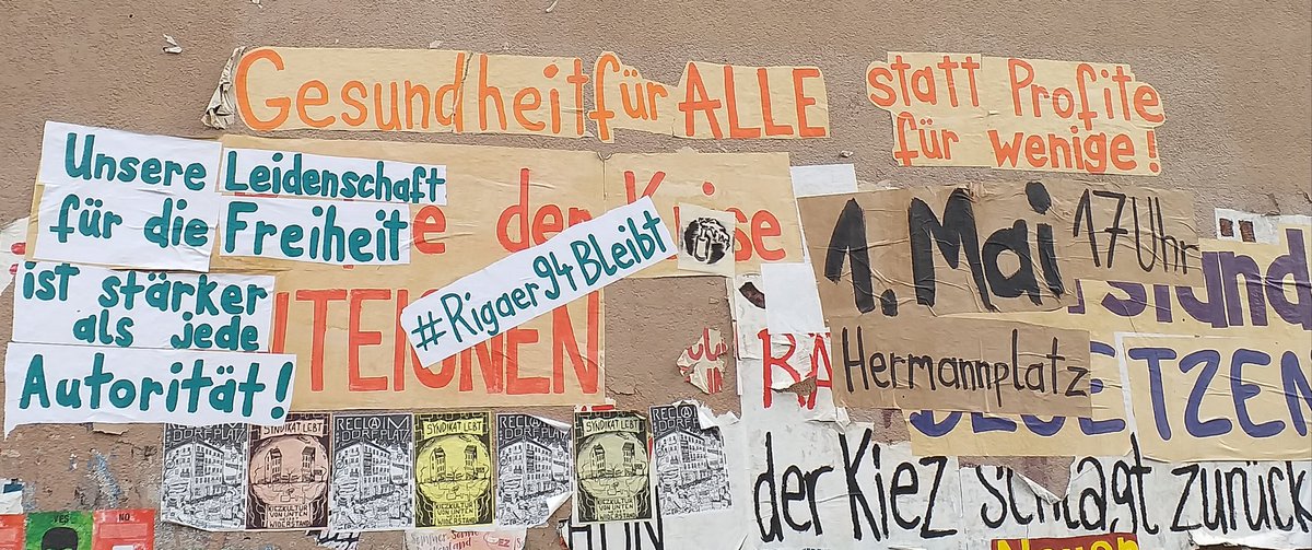 Gruß aus Neukölln!
#Rigaer94bleibt
#Schillerkiez 
#Syndikatlebt
#Meutereilebt
#WirBleibenAlle
#Potsebleibt
... und alle die verdrängt wurden und werden!

R.I.P. ROSEMARIE FLIESS