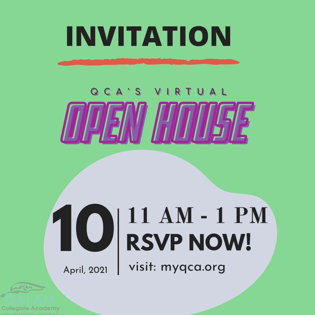 myqcaorg's tweet photo. Few hours left.
RSVP: https://t.co/nViBg891Po
Join us during our virtual open house to know about our programs and upcoming school year.

#Open_House #QCA #AllGirlsSchool #Qalam #Dallas #Texas https://t.co/ReIfqpt15Z