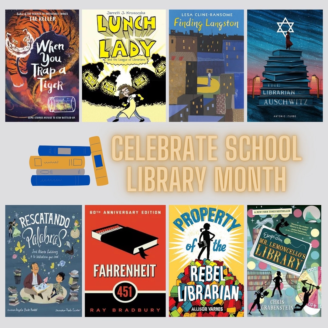 angfalkenberg's tweet photo. Happy #SchoolLibraryMonth! Celebrate the impact of libraries, librarians, &amp; literacy with any of these themed titles. You can find these on SORA from @DcpsLibrary or @dcpl collections. #springbreakreading #DCPSatHome #DCPSReads #CHECReads #25BooksCampaign @dcpublicschools @CHECDC https://t.co/LiS4E8ty8w
