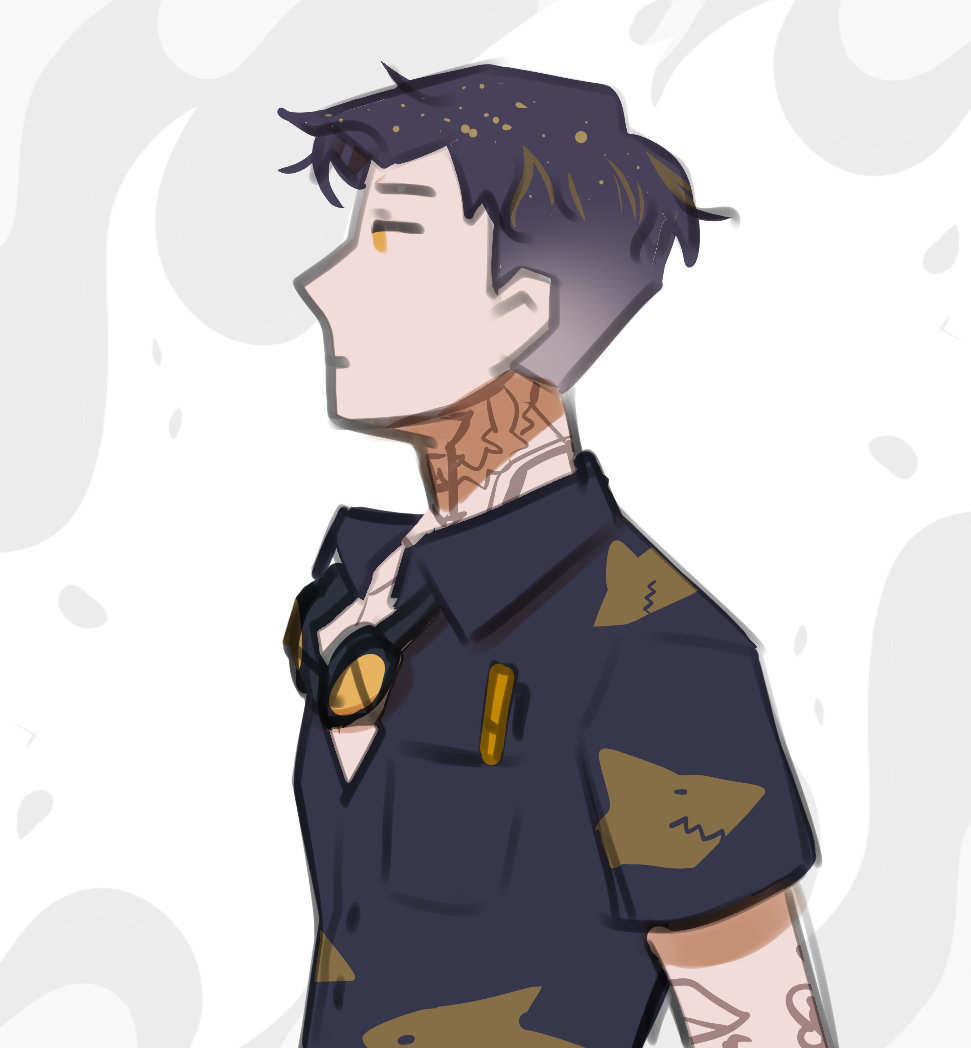 apricatts's tweet photo. Quick summer midas sketch! 💛 (*¯ ³¯*)
He has sand on his hair and a shark patterned shirt 🦈 https://t.co/DxfSoo3vD6