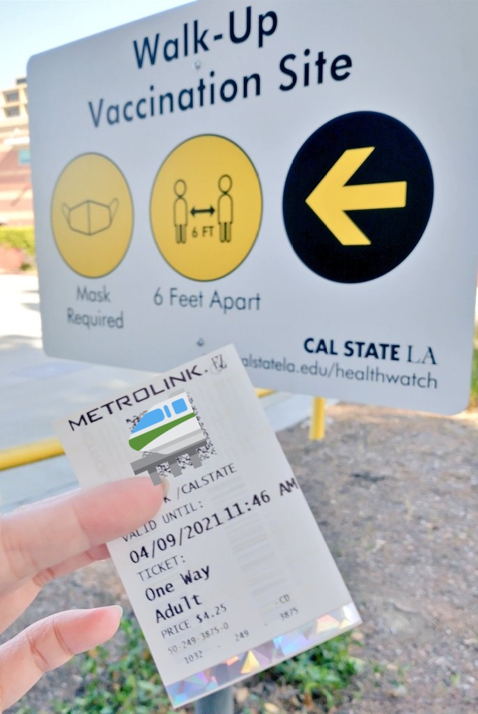 claw789's tweet photo. Got the #FauciOuchie ๐
#CalStateLA: still had appointments, very smooth, efficient walk up process, ~20min. Took @Metrolink & was on the very next train home ๐
Thanks #CANationalGuard & #FEMA https://t.co/k9K35tnA3N