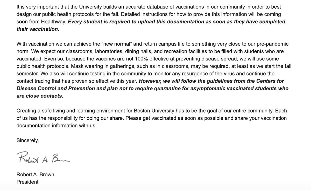 fergusonreports's tweet image. BREAKING: #BostonUniversity will require all students to get a COVID-19 vaccine before the start of classes this fall.

The university will "make every effort" to vaccinate students who arrive on campus unvaccinated.

BU will allow medical and religious exemptions.