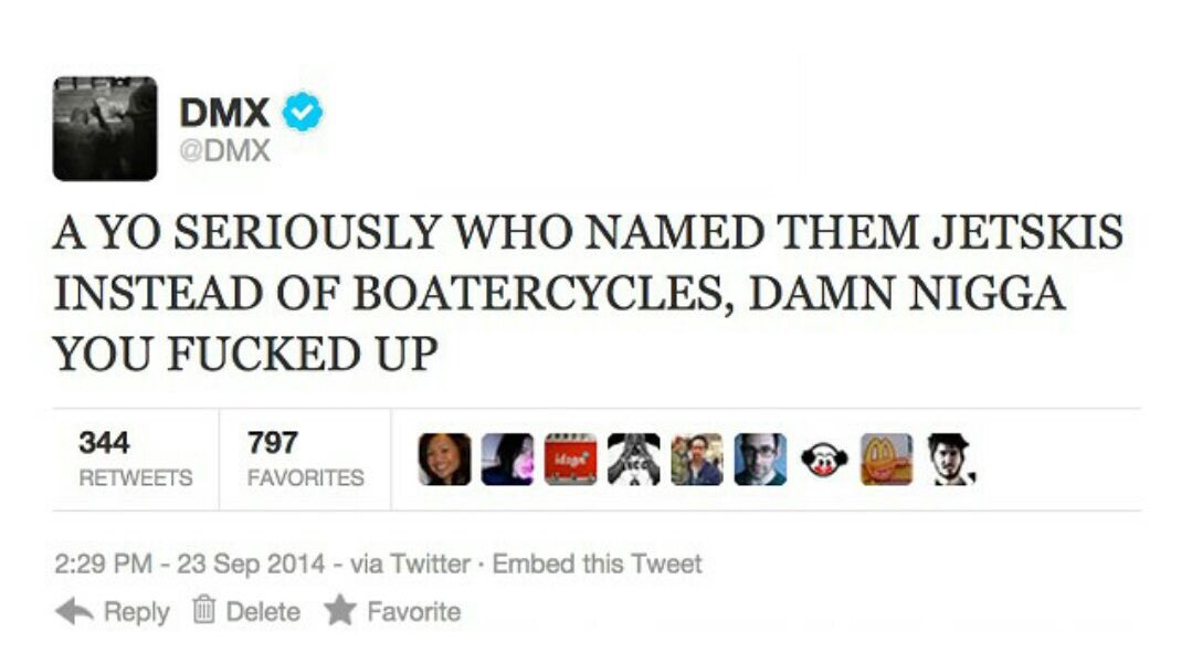 BrianOBlake's tweet image. Jet skis will be known as Boatercycles from this day forward. RIP DMX