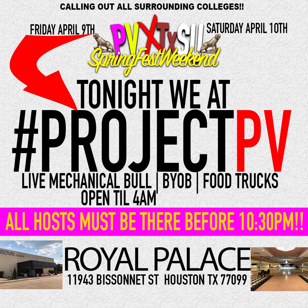 baywatchweekend's tweet photo. THE VENUE FOR #ProjectPv 🔥🔥 BYOB ✅ , LIVE MECHANICAL BULL ✅ , BADDIES ✅ , FOOD ✅ #PVxTxSuSpringFestWeekend #PvSpringfest2k21 🔥🎥‼️ https://t.co/98HXiMK41L