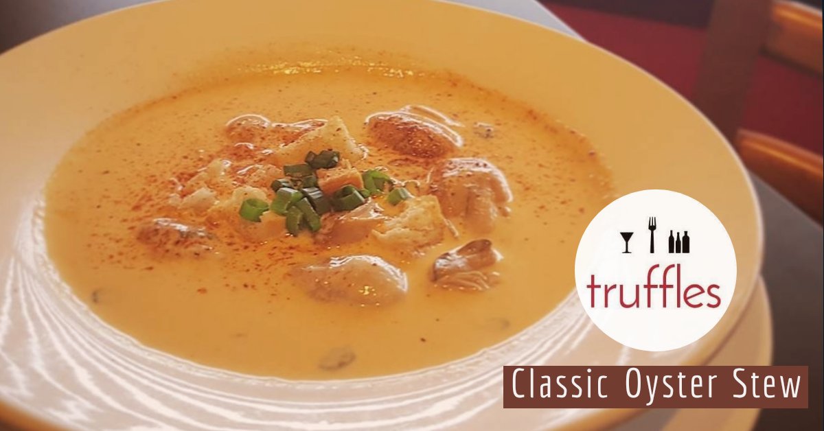 This just in: On The Menu Tonight!

Chef Bob's Classic Oyster Stew 🦪

All nightly specials are posted daily after 4:30PM on our Facebook page or visit trufflesbtown.com for updates.

Call 812-330-1111 to place an order for curbside pickup.