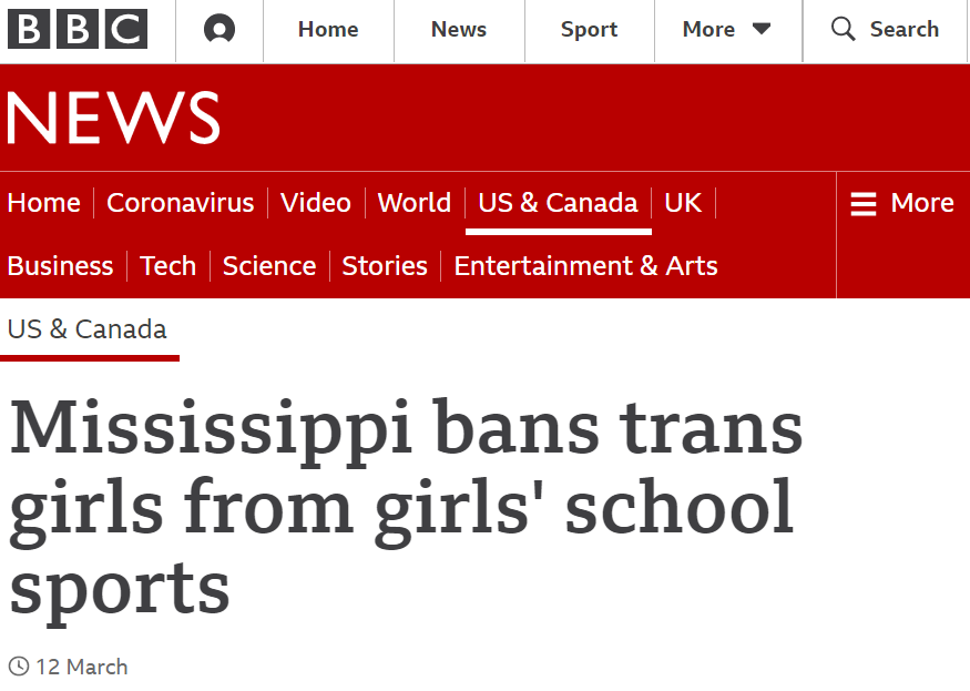 Mississippi, Tennessee, South Dakota, and Idaho have already passed bans, excluding trans youth from one of the basic units of community life, especially in small towns and potentially subjecting cis girls and women to invasive strip searches or medical tests.