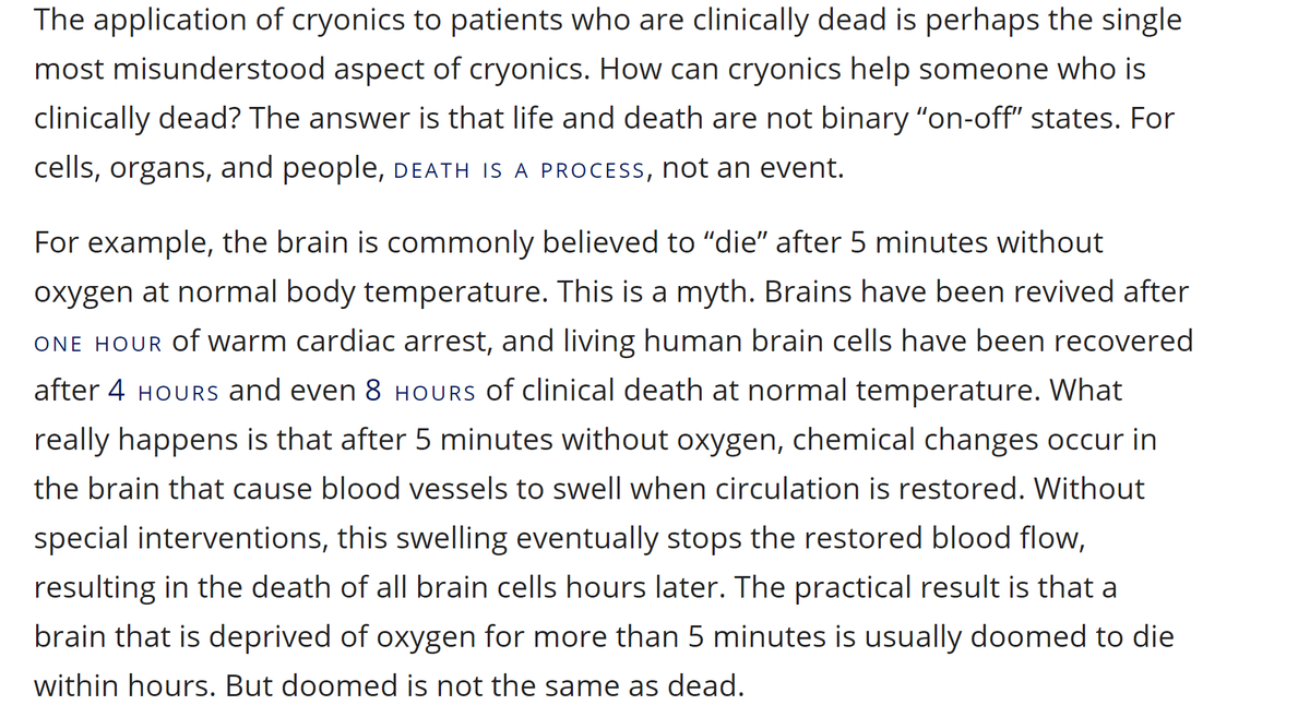 Inevitably I have ended up on the cryopreservation company's website and am now down a rabbit hole I suspect I won't come out of for some hours