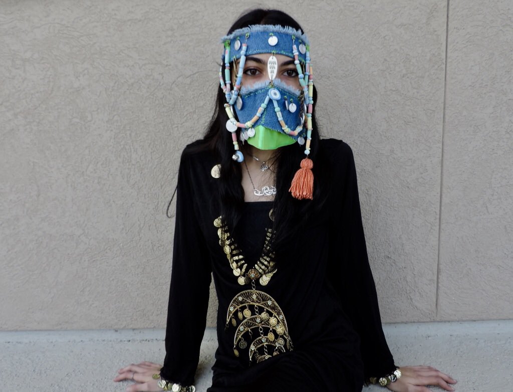 pissykitty123's tweet photo. twitter didnt see my handmade veil but with pleasure i present ! 
all beads and coins are made of polymer clay, she was an absolute joy to make :-) https://t.co/96fHVZrmTc