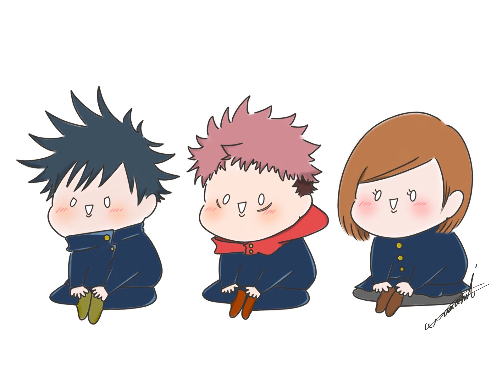 Nanami 仲良し3人組 イラスト オリジナル 呪術廻戦 虎杖悠仁 伏黒恵 釘崎野薔薇 一日一絵 Clipstudio T Co Nrpngxkdkz Twitter