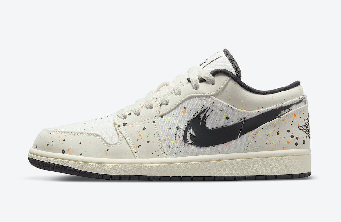 nicekicks's tweet photo. “Paint Splatter” Air Jordan 1 Lows are coming in soon with brushed swooshes.🎨🖌 https://t.co/BQOlA8idaD