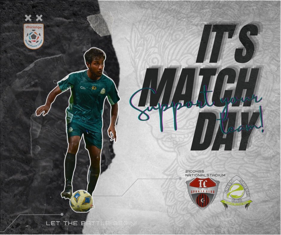ClubGreenStreet's tweet photo. MATCHDAY !
๐ V @tcsportsclub
โ๏ธ 9 PM kick-off
๐ @DhiraaguLeague
๐๏ธ national football stadium
#CGS #DDPL20_21 #GreenDragons #GoGreenGo #matchday #TCSCGS https://t.co/XpFKHf5Na8