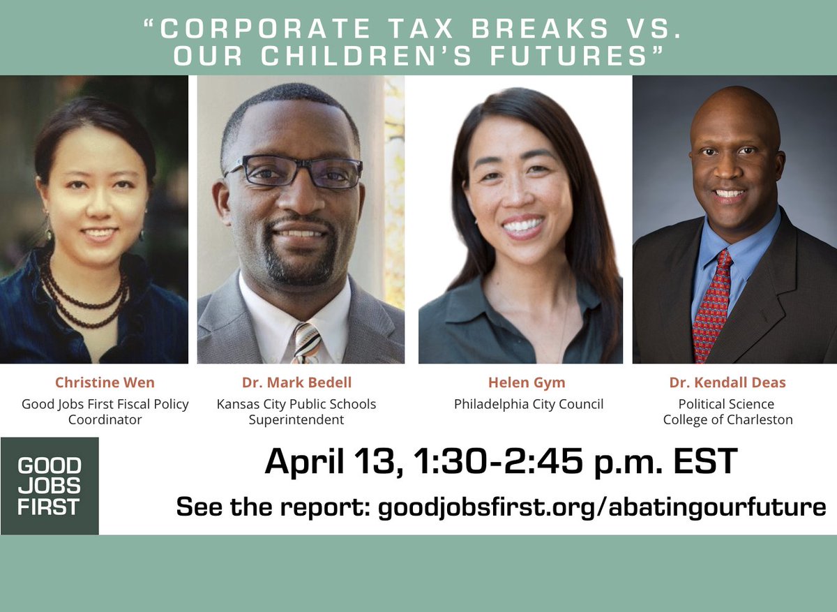 Corporate tax breaks cost public schools *at least* $2.37 billion in 2019. Join us for a conversation on how we can get corporations to pay their share so our children thrive. Mark your calendars and join us.
Facebook: facebook.com/events/7652178…
YouTube: youtube.com/watch?v=3C1Gtn…