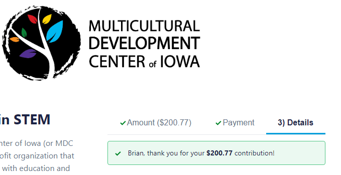  @MDCIowa a group supporting education and economic support in an attempt to promote a multicultural society, diversity, and equity. [9/16]