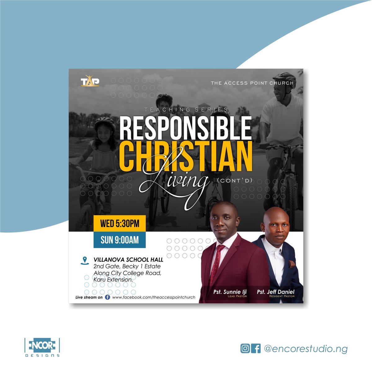 encorestudio_ng's tweet photo. Your events, programmes etc deserves an elegant design for ads/publicity...and ELEGANCE is what we provide you again and again.

Design for @theaccesspointchurch 

#design #flyerdesign #event #abuja #lagos #nigeria #friday #fridaynight #graphicdesign #branding #designer https://t.co/9VsZqW2iG6