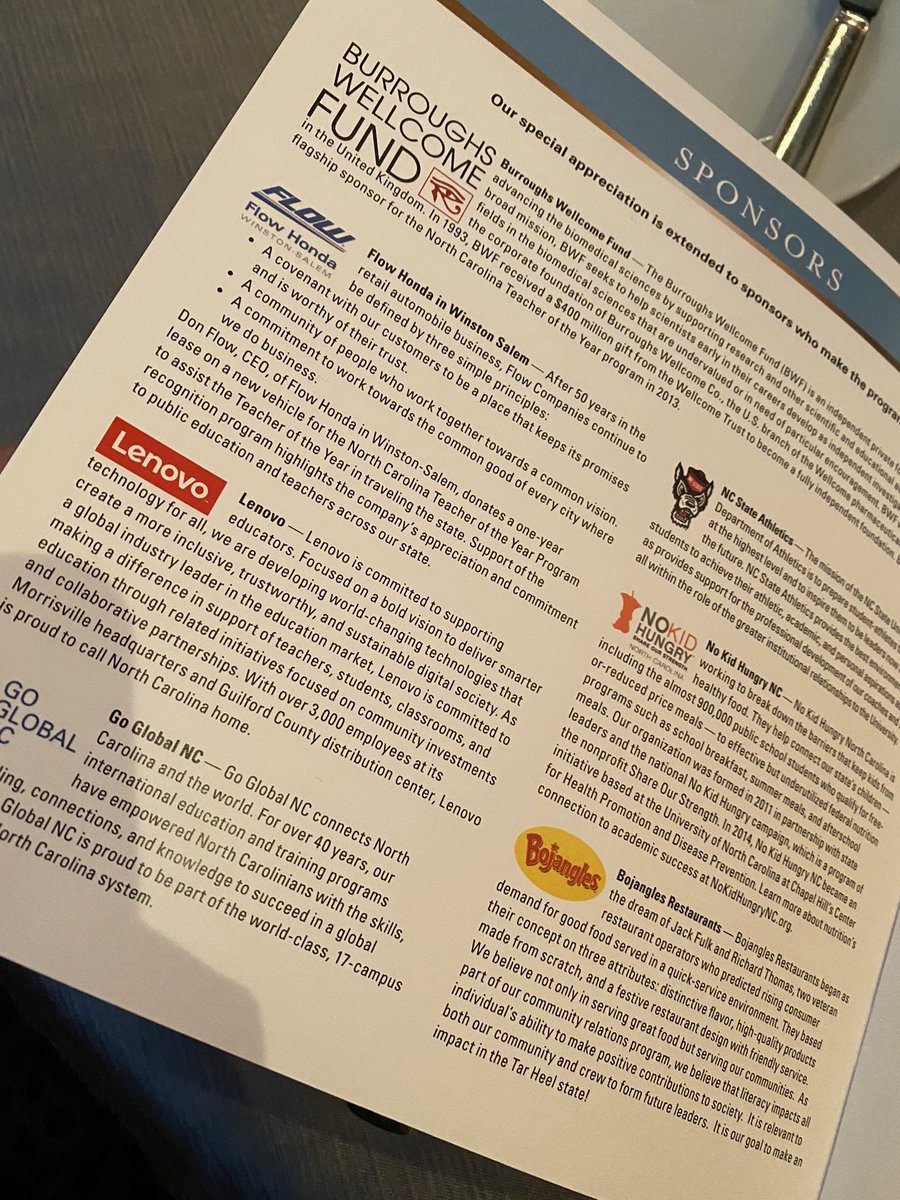 lmlferrell's tweet image. @lenovoUS is a proud sponsor of the @ncpublicschools Teacher of the Year program. Congratulations to this year's award winners and thank you Eugenia Floyd (NC teacher of the year!!) for being a difference maker in our state.