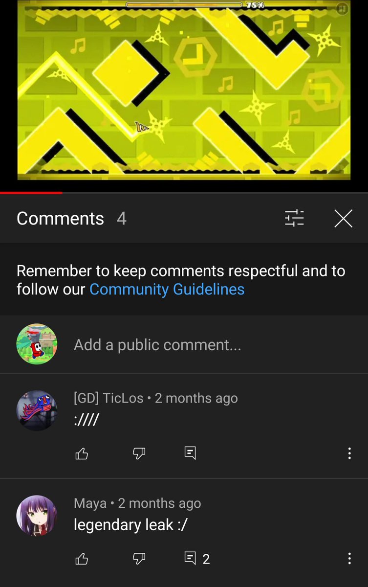 seeing stuff like this is why I'm scared to upload any level that's legendary on sparkylike how u gonna get mad at a level archive for uploading a level, or some random kid for showing off an easter egg? you don't own the rights to these levels
