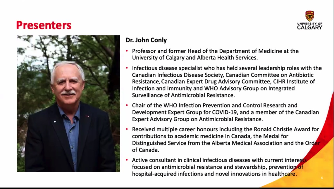 Prof John Conly. In case you've forgotten: he's a VIP with respect to global health policy.So we'd better hope he's up to speed on the latest science & isn't trying to hold on to respiratory virus transmission concepts based on dogma, bad science and/or bias, right?