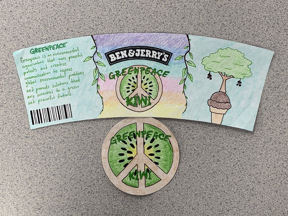Mrs. Woods’ Intro to Business class completed their Ben &amp; Jerry’s Ice Cream Challenge to raise awareness about a charity / cause / organization. #SocialResponsibility #CSR