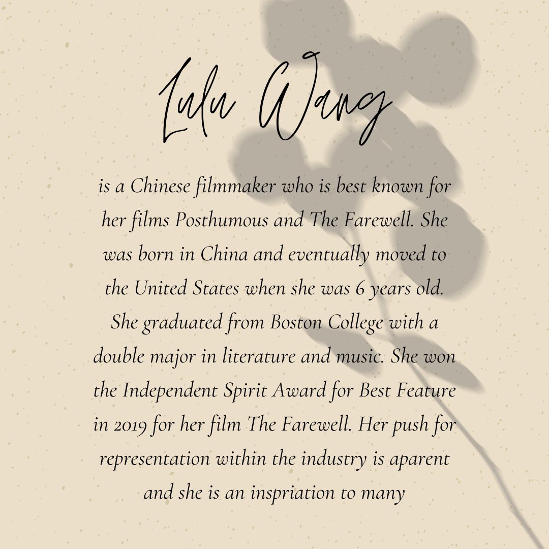 Berklee_BWA's tweet photo. Today’s #womeninhistory is Lulu Wang! Who else should we feature? Let us know below! 
.
.
.
#berkleebwa #luluwang #womenpower https://t.co/l5CrBDEhXF