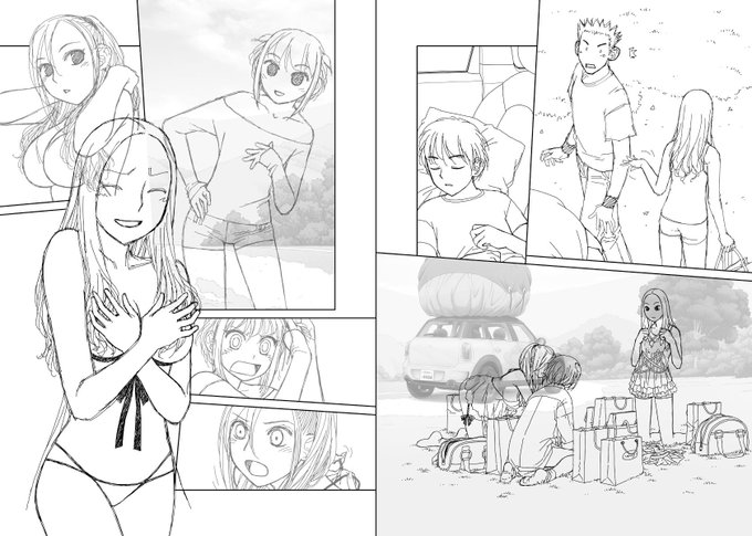 見開き単位で作業してた連載の下描き台詞フキダシ擬音無しバージョン…26↓

ちょっと本編の設定とはズレすぎな衣装があるけどスルーしてやって下さいませ
_φ(T▽T;) 