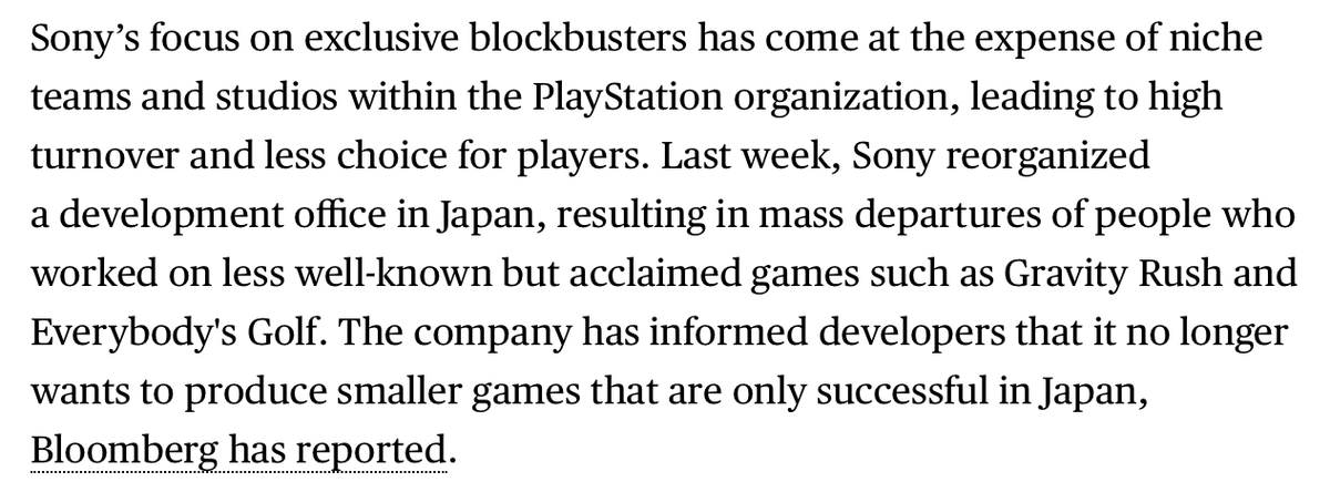 Layoffs are always sad. It's not surprising to see layoffs coming when parts of the business that are less successful, or are contributing less to strategy, or are rendered invalid by new strategy, are closed down. Acclaimed games that are not profitable don't get continued.