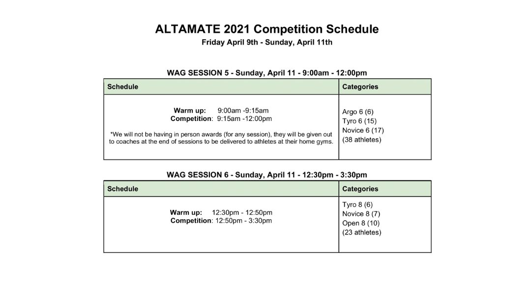 Tune in this weekend, Friday, April 9th to Sunday, April 11th, for the 2021 ALTAmate Gymnastics Competition. With four live cameras covering the event, you won't miss a moment of the action!
Watch the events here: 3sixty.live/en/