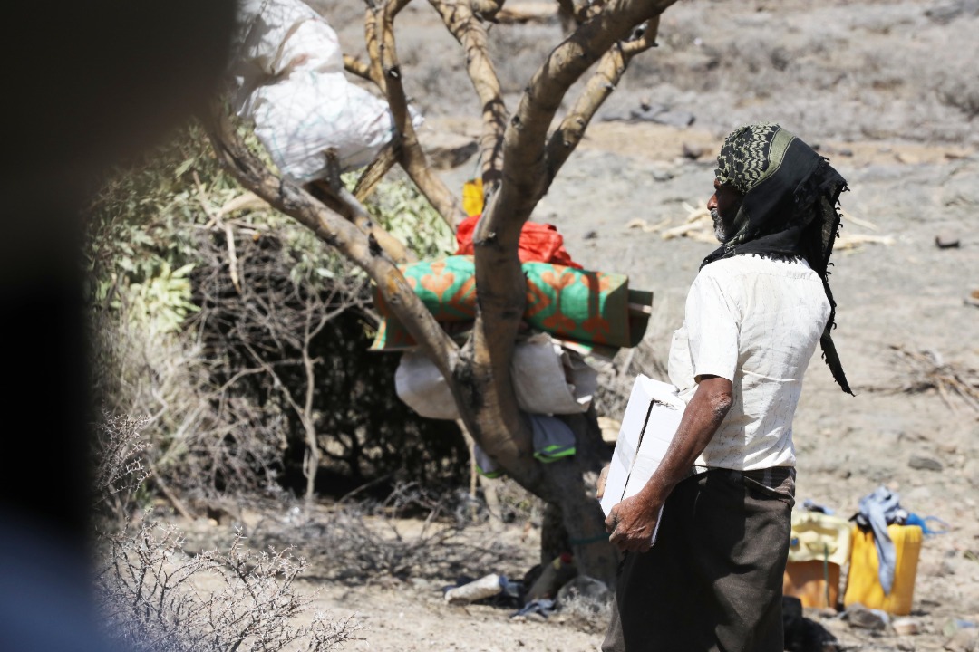 قبول احد النازحين والمشردين من قرية الطوير الاعلى مديرية مقبنة-تعز
تحكي قصتها 
من ضمن كلامها تقول ليس لنا خصوصيه كنساء بهذ الجبال تركنا كل شي هاربين من الحرب..لا خيام ..لا اكل..لا شرب ..لا مكان لقضاء حاجتهن كنساء
حياتهم مجهولة مثل وطننا المجهول
نساء واطفال تعز في العراء