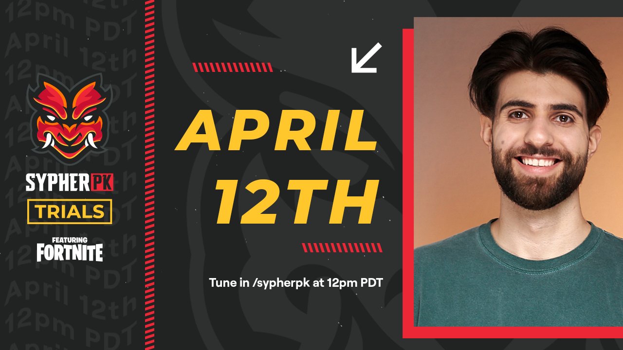 Sypherpk On Twitter Excited To Announce My Own 10k Tournament W Twitchrivals The Sypherpk Trials Ft Fortnite Your Favorite Streamers Are Going Head To Head In A Very Special Format I Cooked
