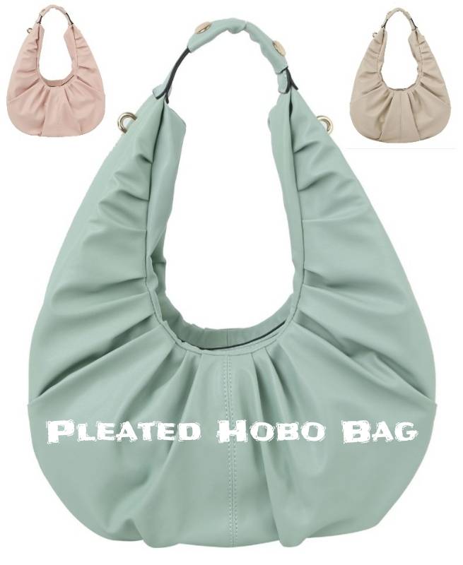 Spring Colors🌼 Simple but stylish🌟Pleated Hobo Bag...available in blush, mint, or beige 💖
#handbags #handbagsonline #shoulderbag #purses 
#hobobags #mint #blush #nudecolor #handbagstyle 
#pleatedbags #briluvsbags #followfriday