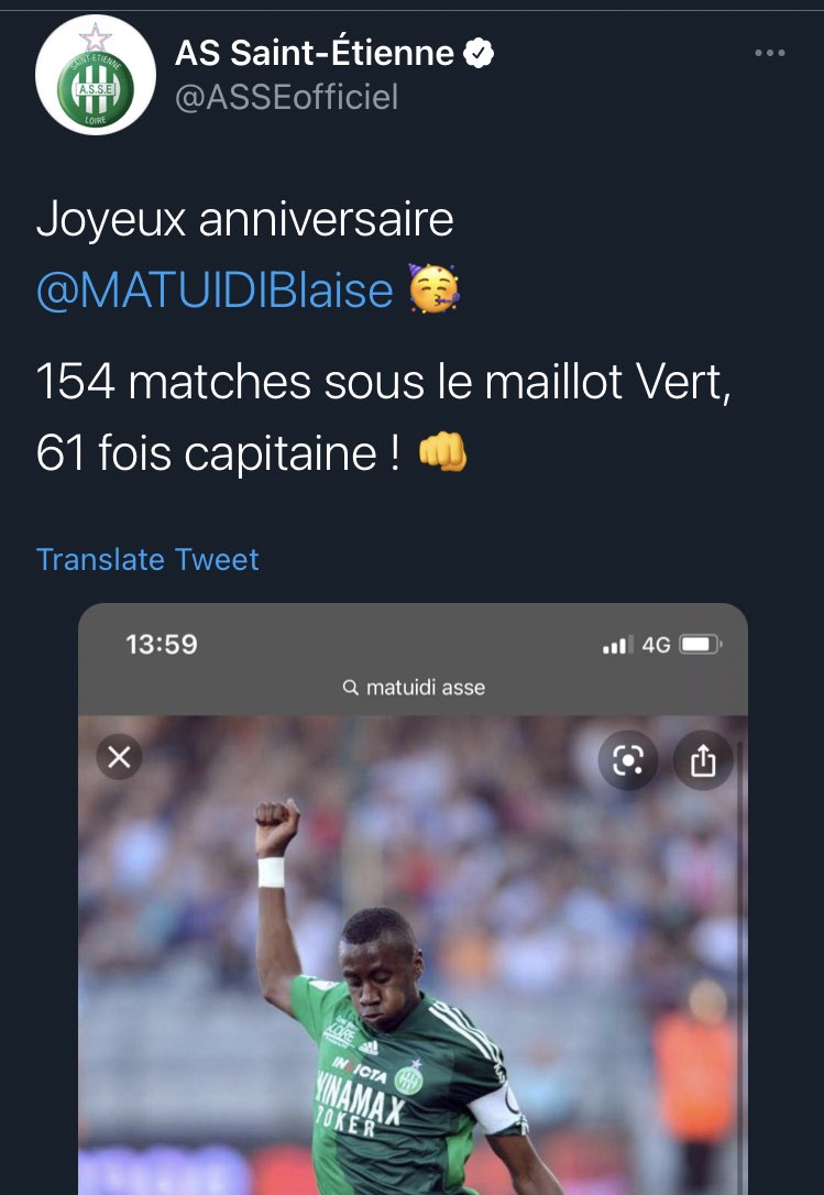 Saint-Étienne wishing ex-player Blaise Matuidi a happy 34th birthday.

If you know, you know. 