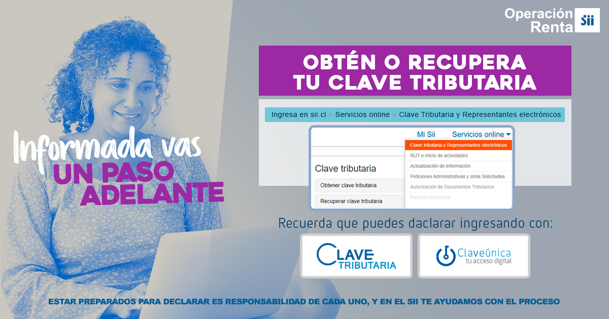 SII on Twitter "Para enviar tu Declaración de Renta, hazlo a través de tu Clave Tributaria o