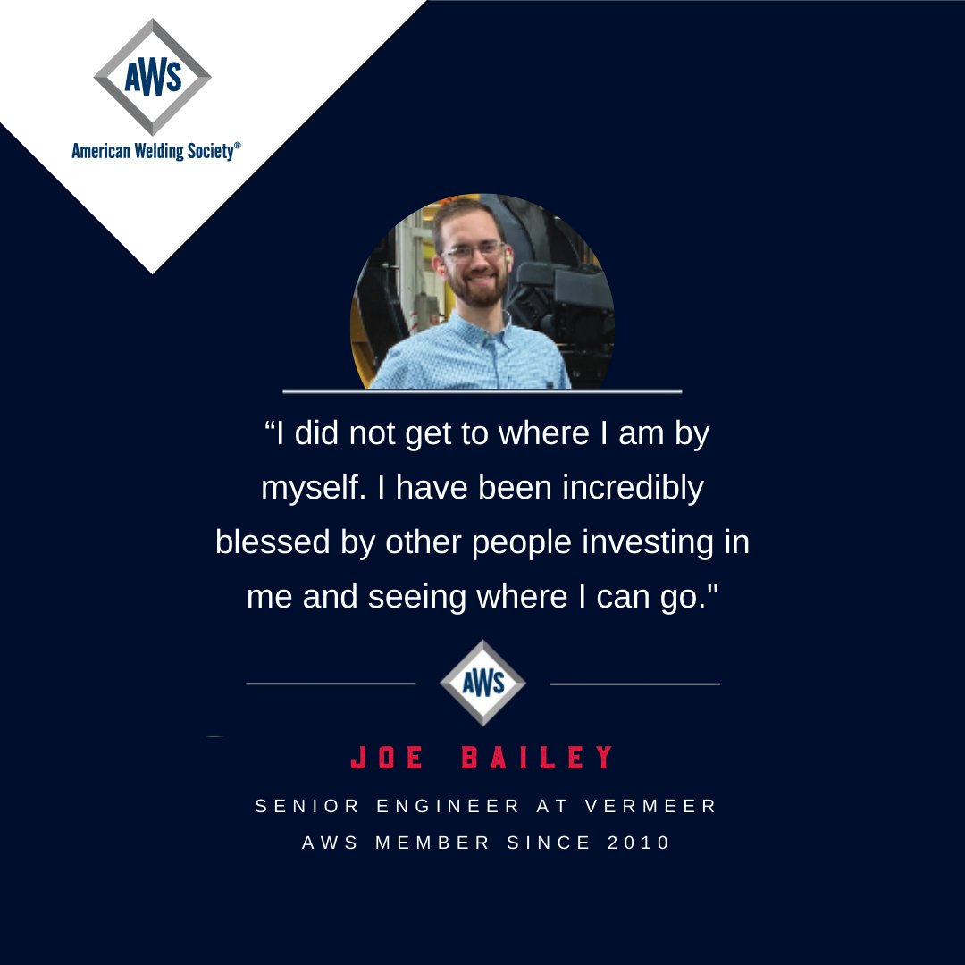 For Joe Bailey, being an AWS member has helped him grow both professionally and personally. If you want to gain access to unparalleled connections &amp; member benefits, #TakeTheTorch and join AWS today.  
⁠
➡  aws.org/takethetorchtw
⁠
🔹⁠
⁠
#americanweldingsociety #nwm2021