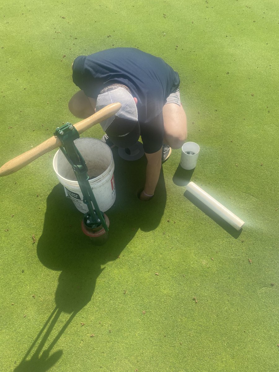 PollioNick's tweet image. Greens sprayed and ready for the weekend event! New pin locations should alleviate some early season traffic damage. Things are really shaping up! #Delmar