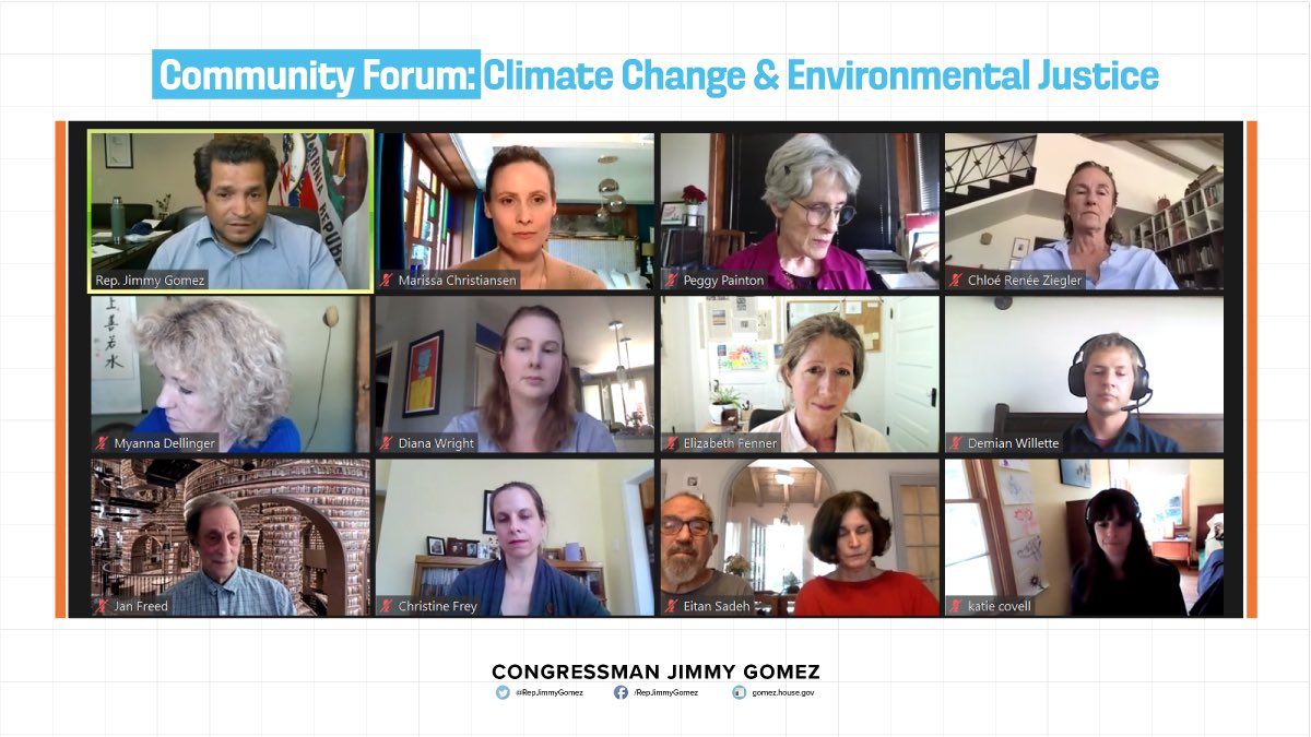 Tackling our #ClimateCrisis requires all hands on deck. That’s why I hosted a #ClimateChange and #EnvironmentalJustice roundtable this week as part of my #CA34VirtualListeningTour!

Local groups came together to discuss a #CarbonTax, the #LARiver, equitable green space and more!