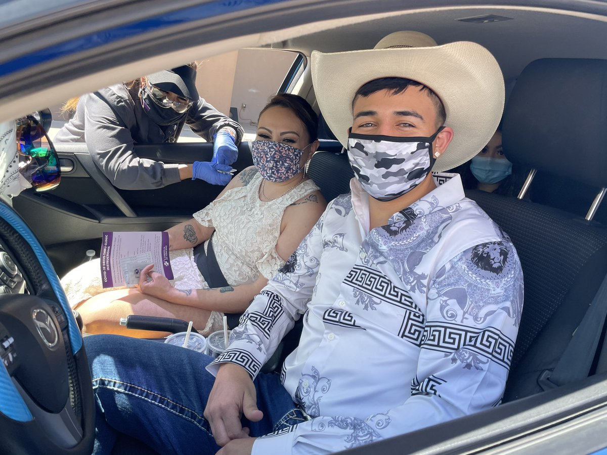 Javier Gonzales (@javiermgonzales) on Twitter photo Today at the <a href="/CSVRMC/">CHRISTUS St. Vincent</a> drive up #CovidVaccine clinic these newlyweds celebrated their marriage with their shot! Congrats on both fronts. #GetVaccinated #santfe Today at the <a href="/CSVRMC/">CHRISTUS St. Vincent</a> drive up #CovidVaccine clinic these newlyweds celebrated their marriage with their shot! Congrats on both fronts. #GetVaccinated #santfe