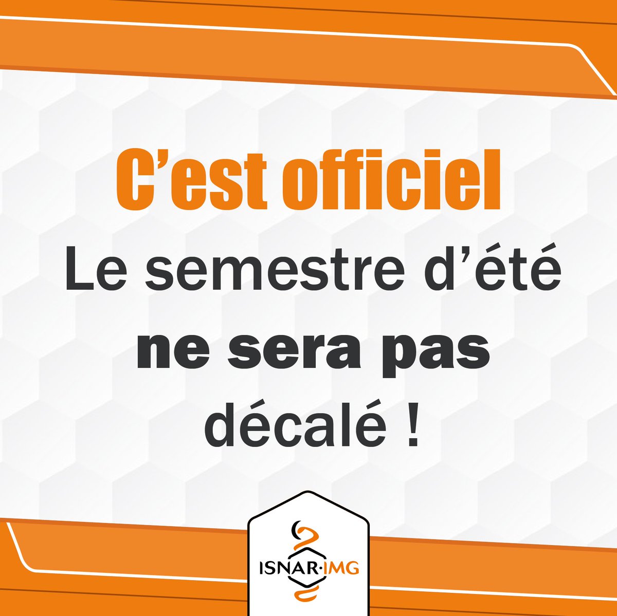 [IMPORTANT - SEMESTRE ÉTÉ]

C'est officiel : le début du semestre d’été est maintenu au 3 mai !

Bien qu’épuisés, les internes sont restés mobilisés depuis le début de la crise sanitaire. Utilisés depuis plus d’un an, leur colère a été entendue par les Ministères.