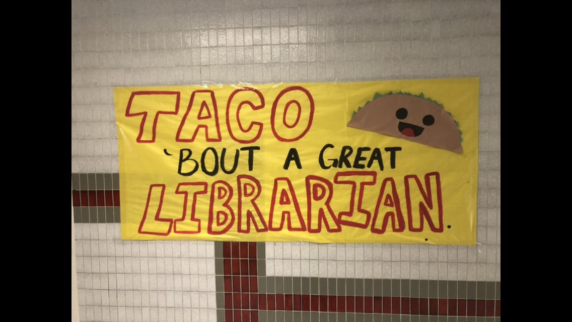 silvalibrary's tweet photo. This made my day! That taco is such a cutie; I just want to eat it up. I appreciate all the love for #schoollibraryweek https://t.co/0GheT8Vntq