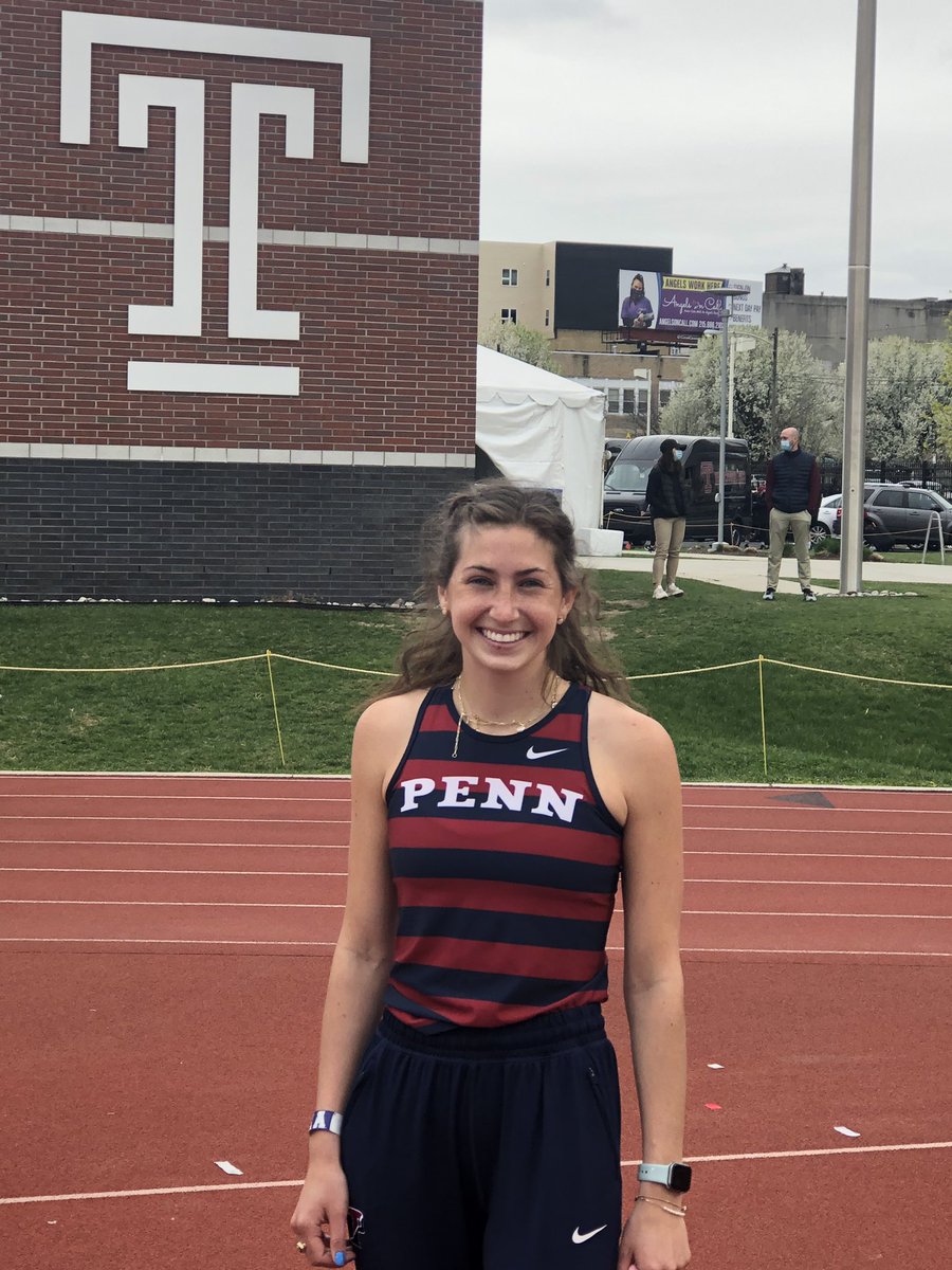 Claire Moreau wins the high jump at the Temple Invitational with a personal best of 1.73!