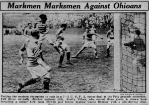 On May 1st 1927 the Marksmen thrashed Holly Carburetor 7-0 in Detroit to lift their 2nd US Open Cup.2 goals from Mc Eachran and White and 1 from Brittan, Kelly and Campbell produced the record score line. #MarksmenMarch
