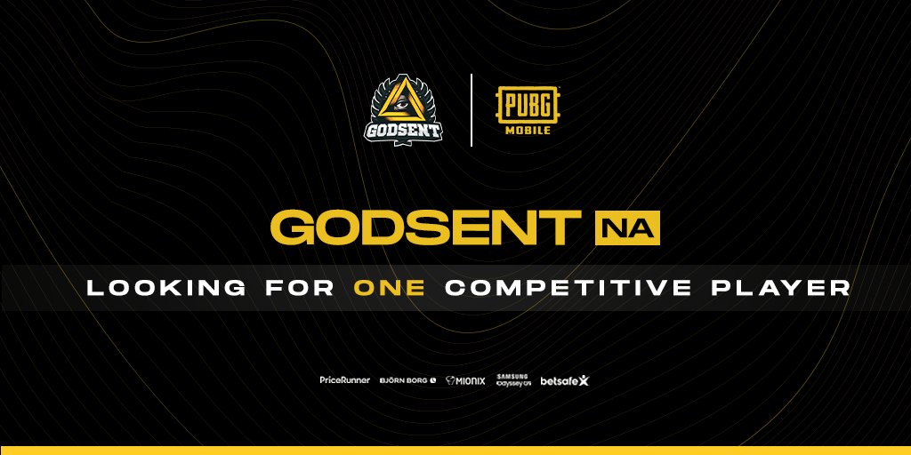The GODSENT NA team is looking for a close range support/fragger to complete their 5 man roster. Experience on a T1 team is highly preferred. 

Please message the team manager, <a href="/courtneypubg/">Courtney</a>, on discord Courtney#1682 as soon as possible if you feel you would fit this position.