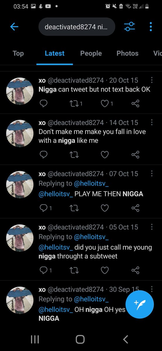 • first of all his usage of n word on his old account is insane and there's many more of it, he was 17 back in then