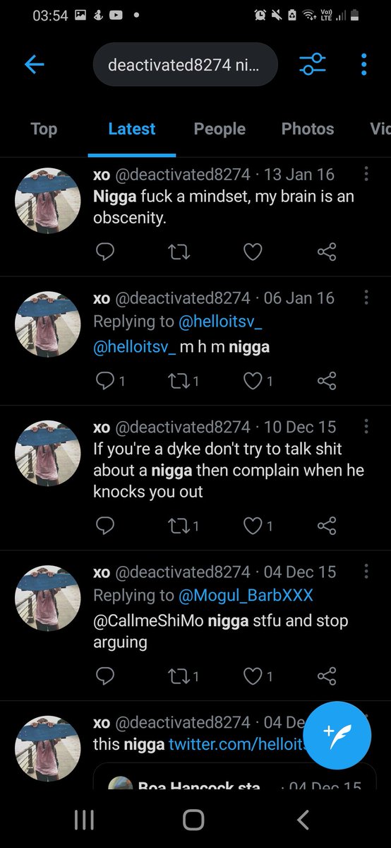 • first of all his usage of n word on his old account is insane and there's many more of it, he was 17 back in then